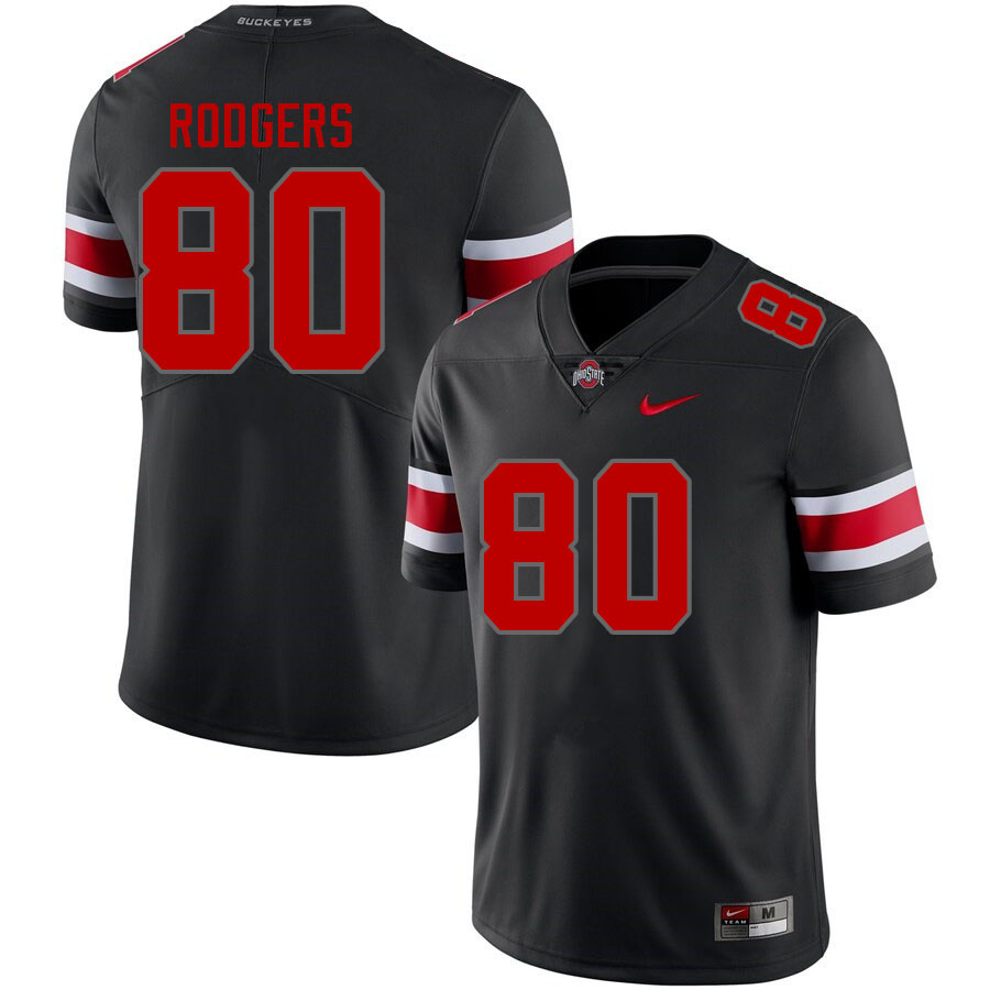Ohio State Buckeyes #80 Bryson Rodgers College Football Jerseys Stitched-Blackout